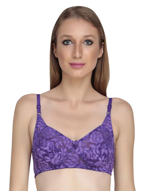 lace detailed non padded regular bra - 18650490 - Very Small Image - 1