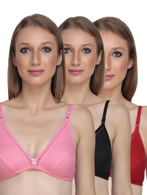 pack of 3 non padded regular bra - 18650557 - Very Small Image - 1