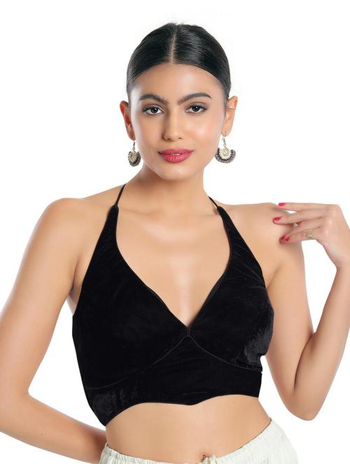 halter neck solid regular blouse - 18650892 - Very Small Image - 1