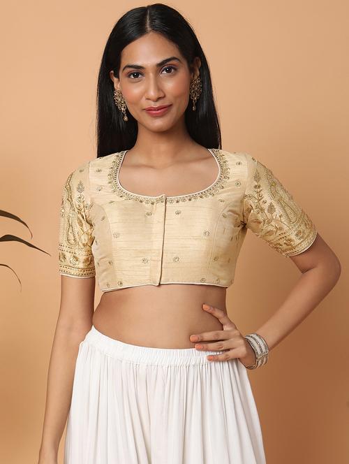 round neck embroidered blouse - 18650927 - Very Small Image - 1