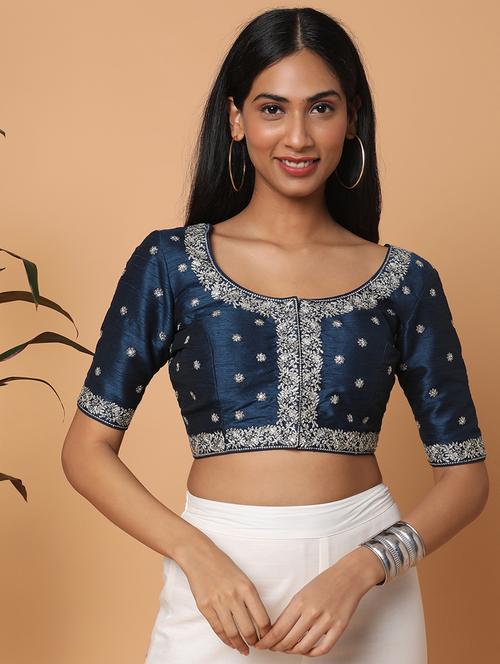 round neck embroidered blouse - 18650930 - Very Small Image - 1
