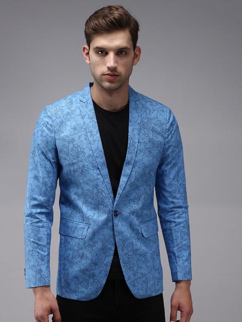 single breasted printed casual blazer - 18650989 - Very Small Image - 1