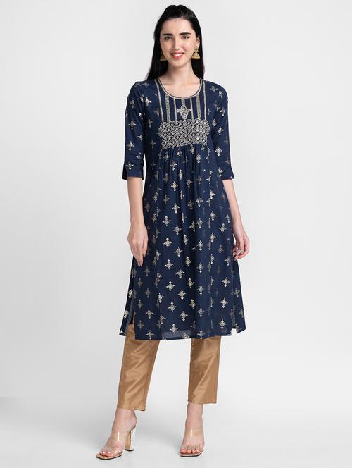 women's straight kurta - 18651257 - Very Small Image - 1
