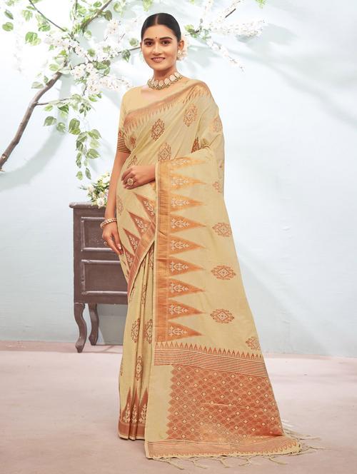 offwhite silk saree - 18651369 - Very Small Image - 1