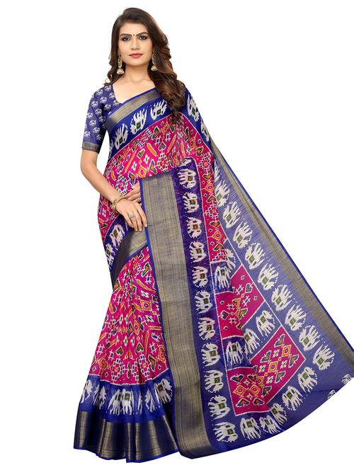 ikat printed sarees - 18654180 - Very Small Image - 1