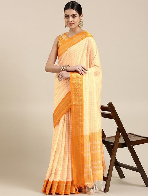 jamdani printed self desing saree - 18654243 - Very Small Image - 1