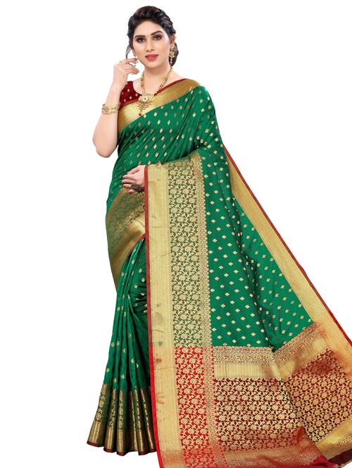 self design banarasi saree - 18654443 - Very Small Image - 1