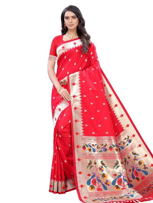 paithani silk saree with blouse piece - 18654829 - Very Small Image - 1