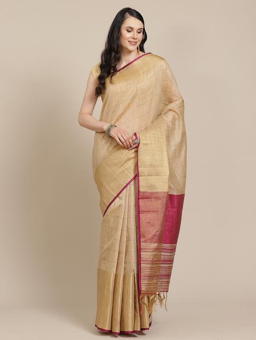 self design kasavu saree with blouse - 18654905 - Very Small Image - 1