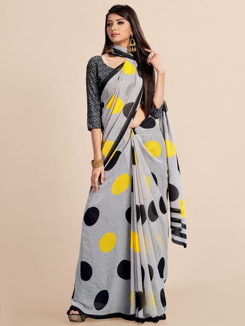 floral printed saree - 18654918 - Very Small Image - 1