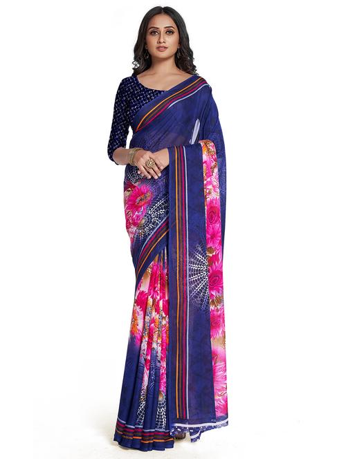 floral printed saree - 18654923 - Very Small Image - 1