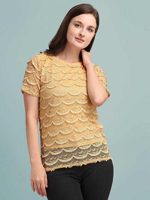 beige net regular top - 18654972 - Very Small Image - 1