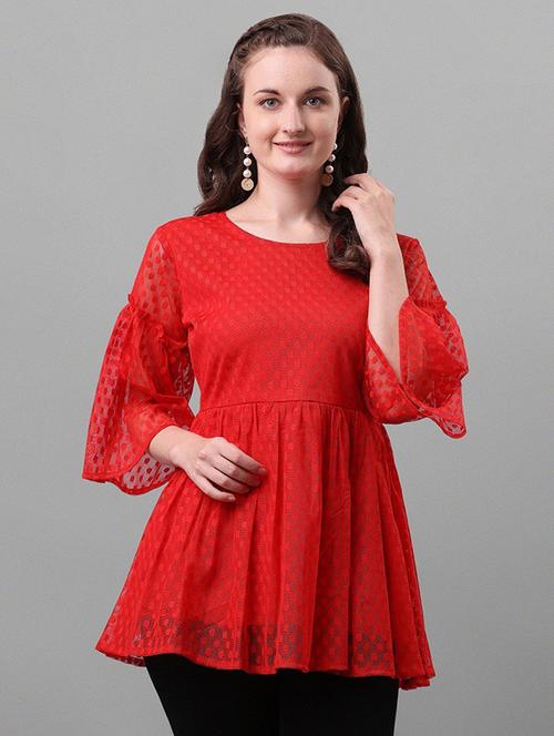 red lycra regular top - 18654986 - Very Small Image - 1