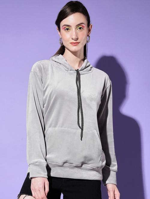 grey velvet sweatshirt - 18656552 - Very Small Image - 1