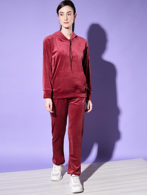 drawstring neck solid track pant set - 18656603 - Very Small Image - 1