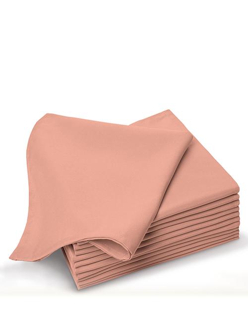 pizuna linens 100% long staple cotton dark coral dinner napkins - 14in x 14inc (set of 8), soft, premium, durable table napkins - 18656785 - Very Small Image - 1