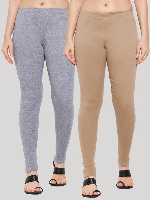 pack of 2 solid woolen leggings - 18656885 - Very Small Image - 1