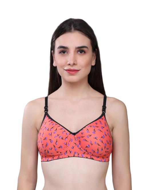 coral printed regular bra - 18657221 - Very Small Image - 1
