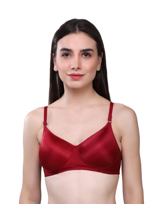 maroon solid regular bra - 18657236 - Very Small Image - 1