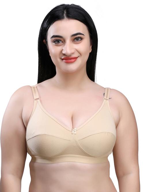 cream solid regular bra - 18657301 - Very Small Image - 1