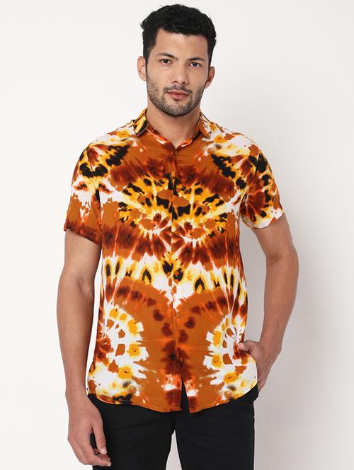 short sleeved tie and dye casual shirt - 18657373 - Very Small Image - 1