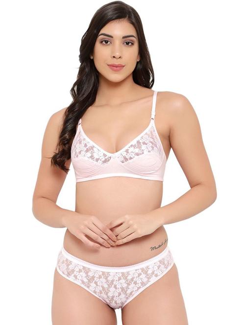solid lace detailed bra and panty set - 18658535 - Very Small Image - 1