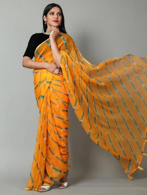 leheriya printed saree with blouse - 18658794 - Very Small Image - 1