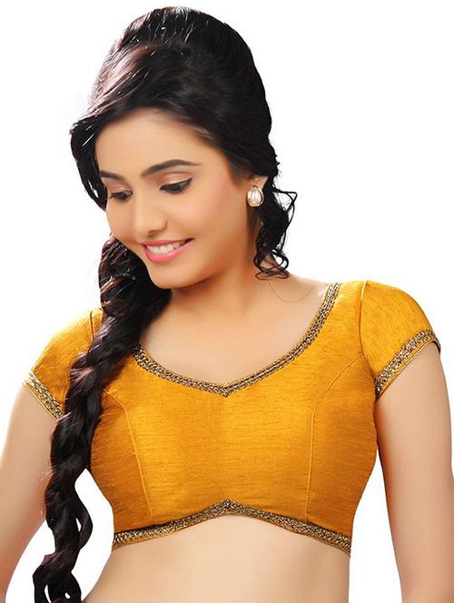 yellow art silk regular blouse - 18658881 - Very Small Image - 1