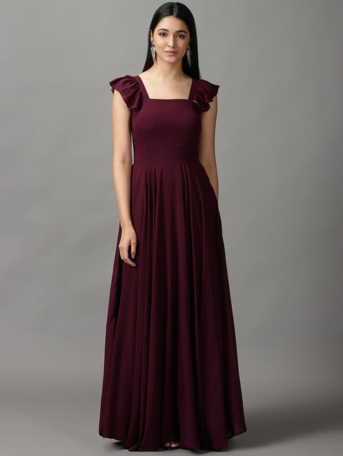 purple polyester gown dress - 18658965 - Very Small Image - 1