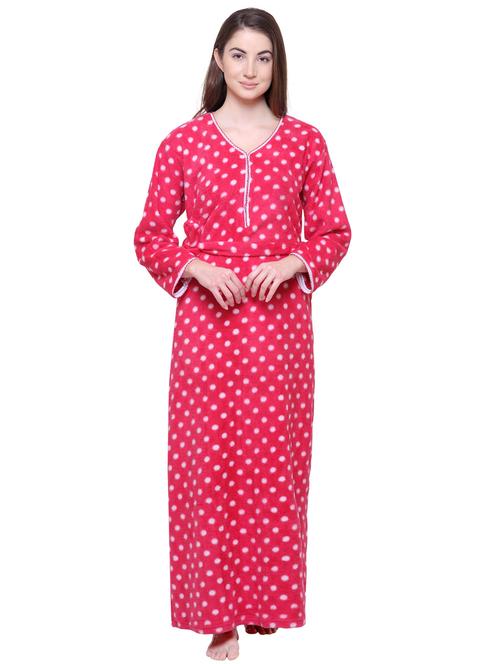 v neck polka dots nighty - 18666587 - Very Small Image - 1