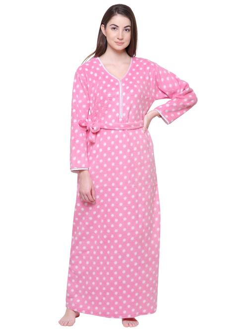 v neck polka dots nighty - 18666592 - Very Small Image - 1