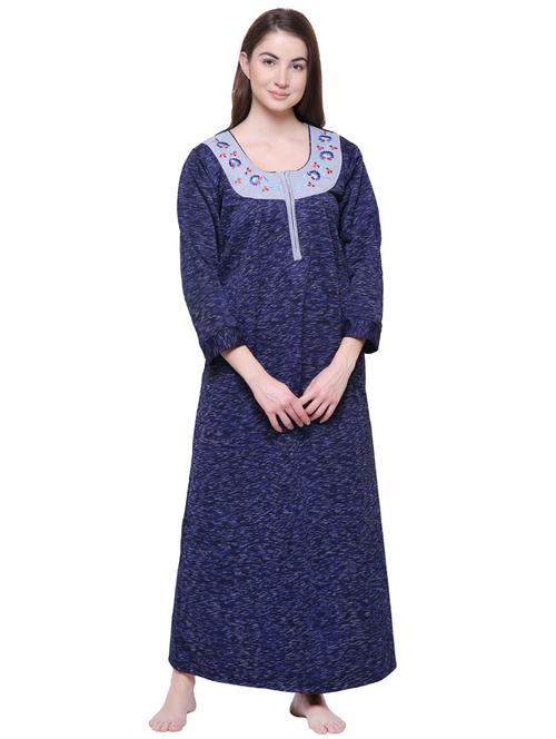 square neck printed nighty - 18666593 - Very Small Image - 1
