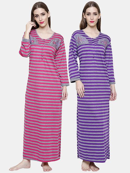 multi colored woolen nighty - 18666631 - Very Small Image - 1