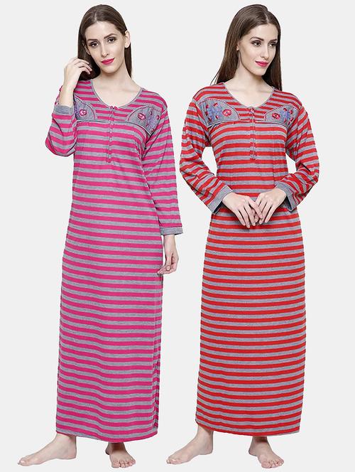 multi colored woolen nighty - 18666633 - Very Small Image - 1