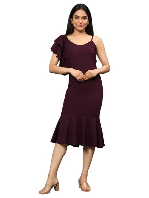 purple solid bodycon dress - 18678429 - Very Small Image - 1