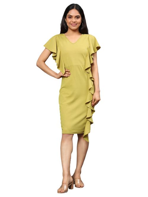 women's ruffle solid dress - 18678432 - Very Small Image - 1