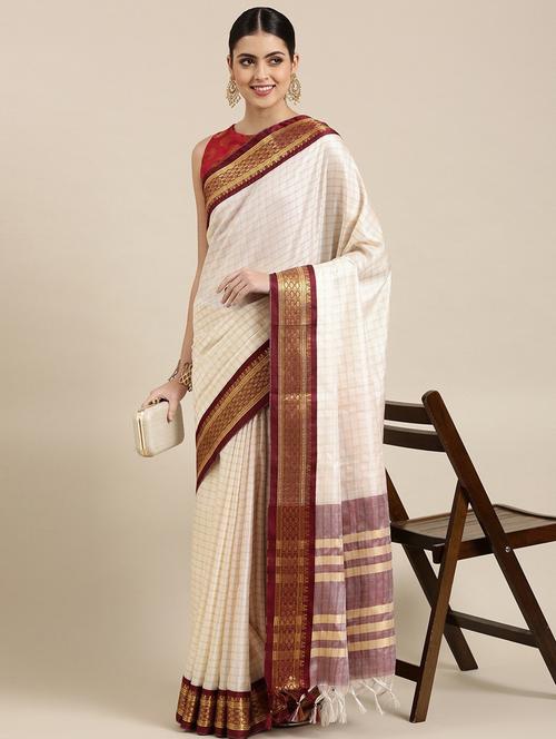 self design woven saree - 18678791 - Very Small Image - 1