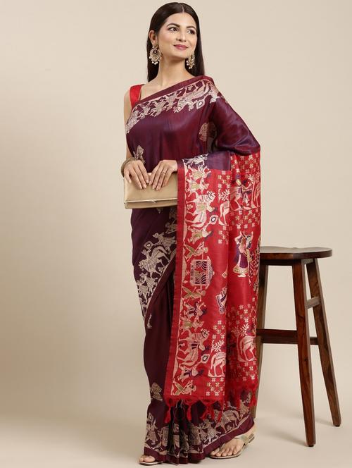 self design jamdani saree with blouse - 18678807 - Very Small Image - 1