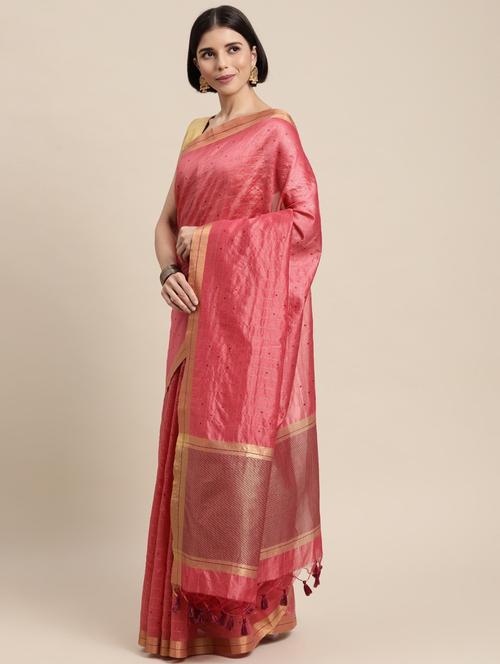 zari bordered woven saree with blouse - 18678816 - Very Small Image - 1