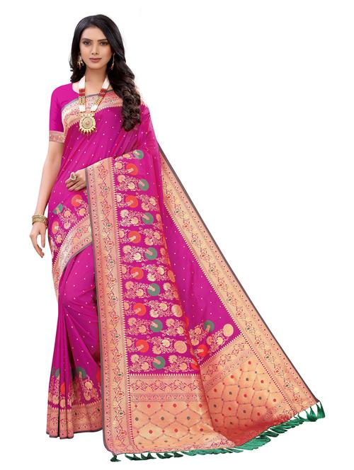 self design paithani saree with blouse - 18678840 - Very Small Image - 1