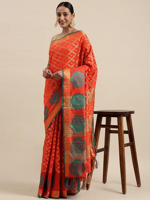 self design banarasi saree - 18678922 - Very Small Image - 1