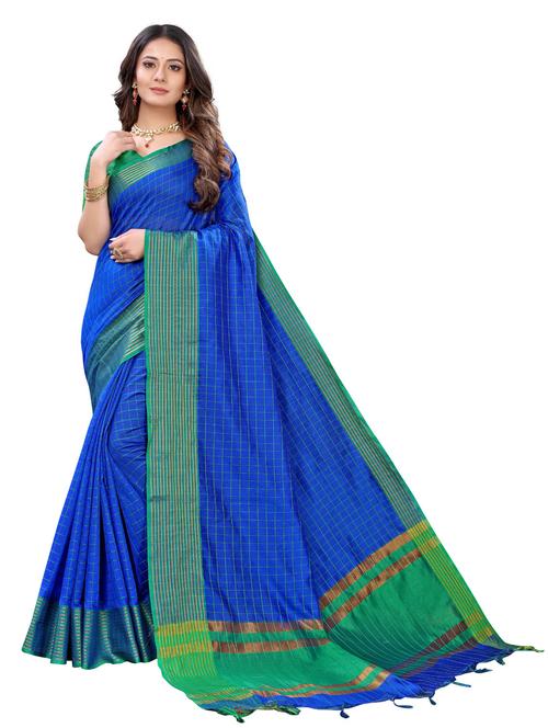self design woven saree with blouse - 18678958 - Very Small Image - 1