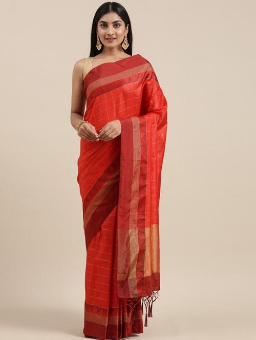 self design woven saree with blouse - 18678964 - Very Small Image - 1