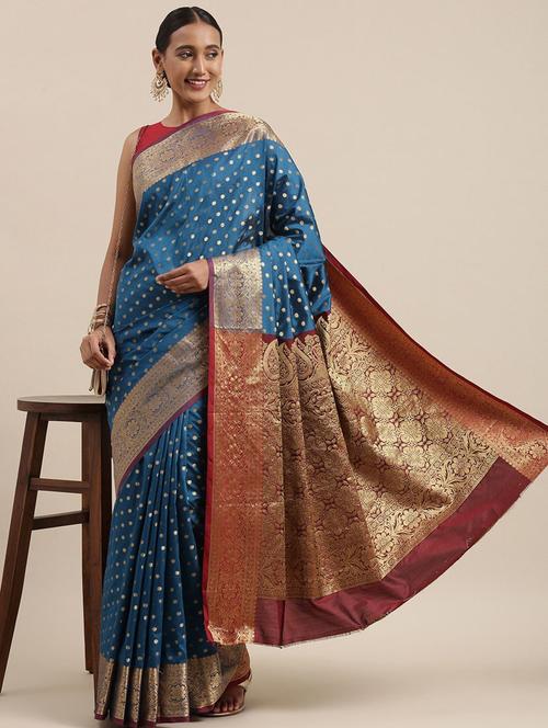 self design banarasi saree - 18678997 - Very Small Image - 1