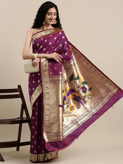 self design banarasi saree - 18679002 - Very Small Image - 1