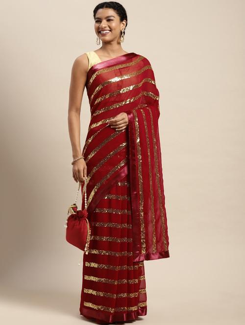 self design net saree - 18679028 - Very Small Image - 1