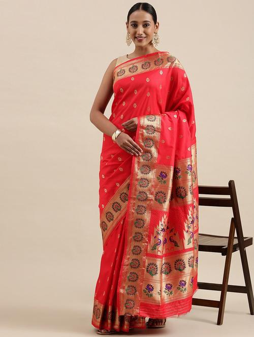 printed paithani self design saree - 18679114 - Very Small Image - 1