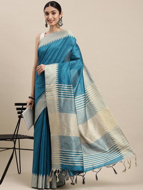 printed self design silk saree - 18679177 - Very Small Image - 1