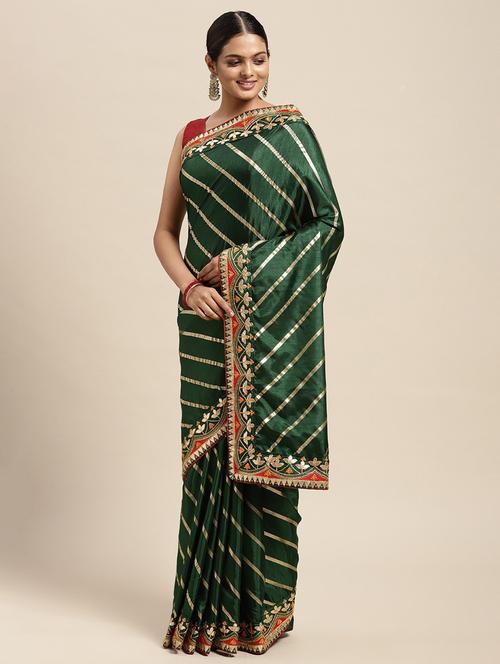 leheriya printed saree with blouse - 18679202 - Very Small Image - 1