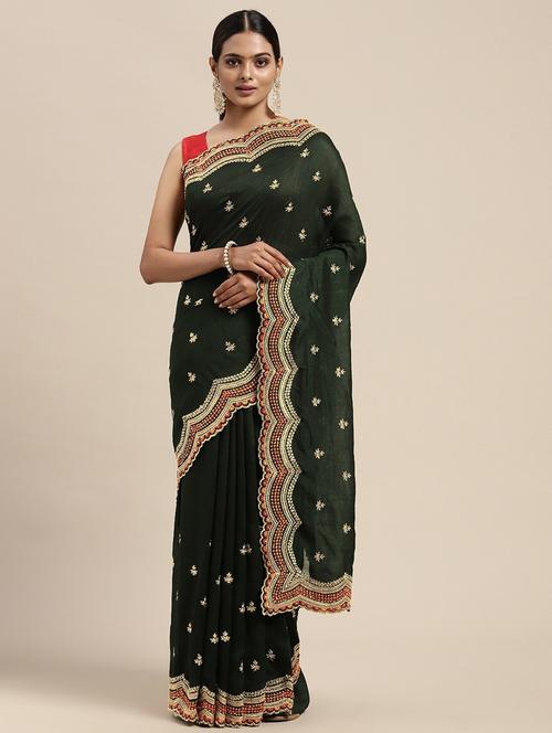 zari work self design saree with blouse - 18679214 - Very Small Image - 1